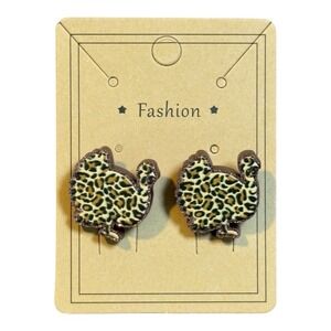 Turkey Leopard Print Earrings Fall Thanksgiving Stud Earrings Fashion‎ New